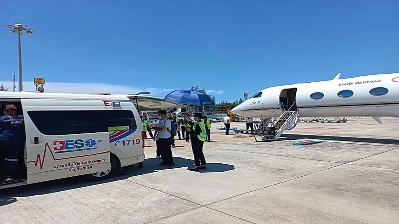 نقل مواطنين بطائرة الإخلاء الطبي من تايلند إلى المملكة
