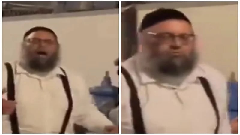 يهودي يرفع الآذان من شدة الخوف بعد الغزو على غزة .. فيديو