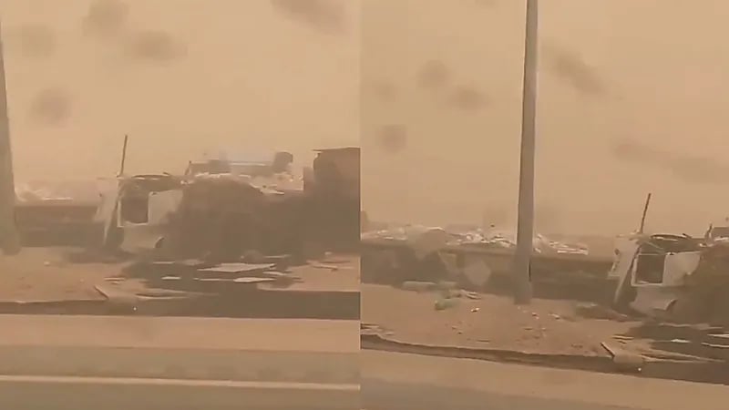 بالفيديو.. حوادث عدة بسبب الموجة الغبارية جنوب الأفلاج