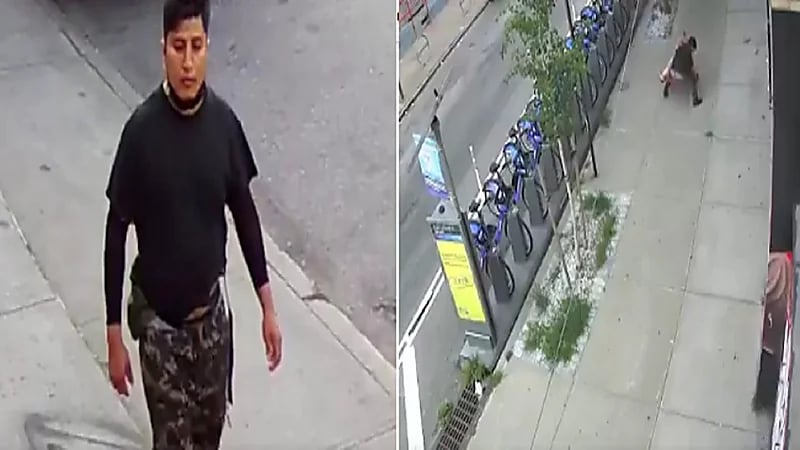 بالفيديو .. لحظة اعتداء شاب على فتاة وسط شارع في نيويورك