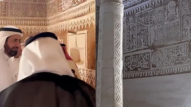 قصة جدران المجالس الطينية في حائل التي استوقفت وزير الحج ونظيره العراقي .. فيديو