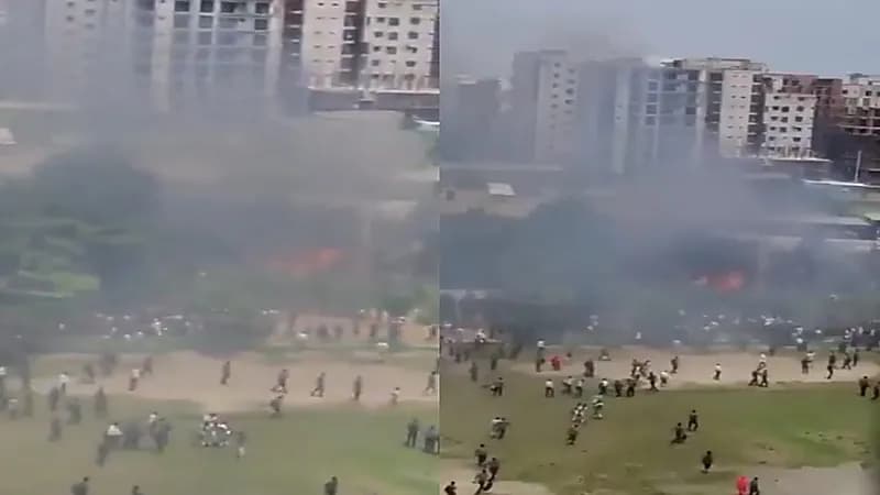 تحطم طائرة بنغلاديشية داخل حرم جامعي بوسط دكا.. فيديو