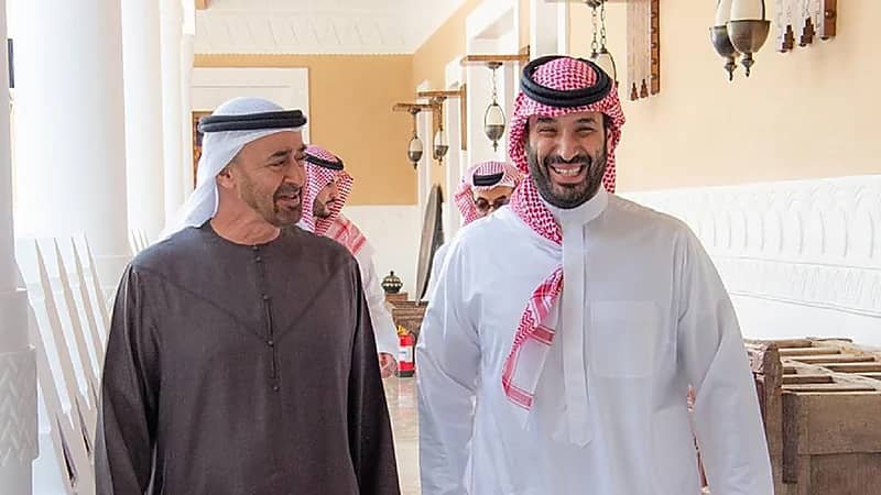 ولي العهد يبحث مع رئيس الإمارات تطورات الأوضاع في المنطقة.. صور