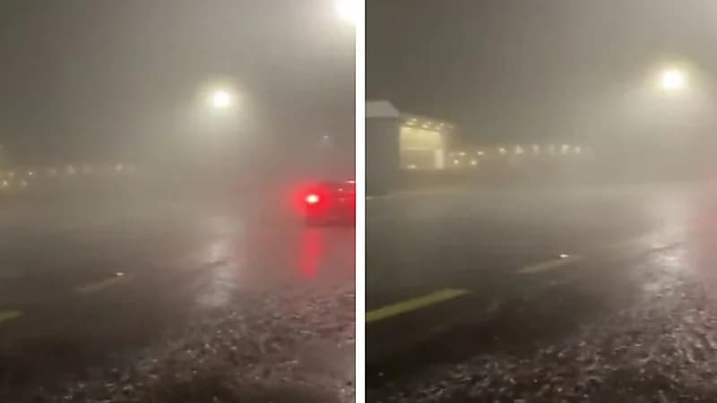 شاهد.. أمطار غزيرة وضباب على الطائف