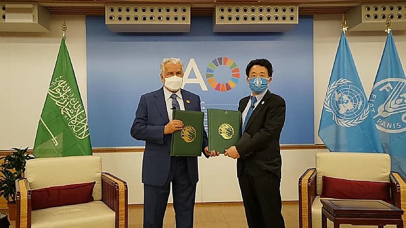 "الربيعة" يوقّع اتفاقيتين مشتركتين مع "الفاو" في روما