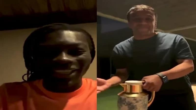 شاهد.. الشلهوب يستقبل غوميز بالقهوة السعودية