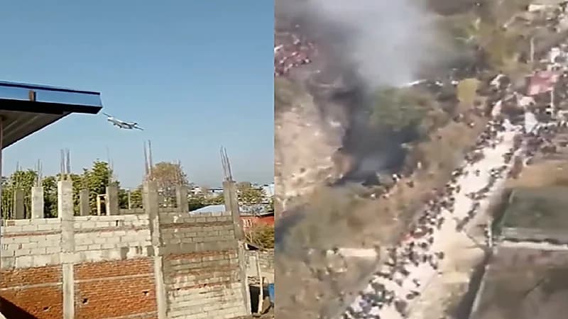 شاهد .. لحظة سقوط طائرة ركاب في نيبال