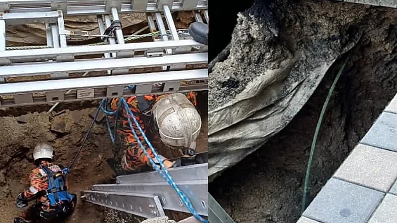 حفرة بالوعة تبتلع امرأة بشكل مفاجئ .. فيديو