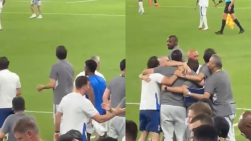 إنزاغي يحتفل مع طاقمه المساعد بالتأهل والفرحة تملأ أرجاء الملعب .. فيديو