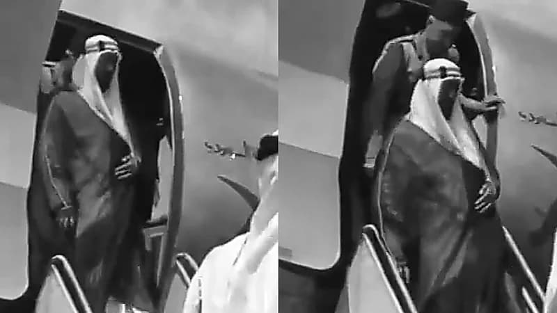 مقطع نادر يوثق لقاء تاريخي بين الملك سعود والملك فاروق في القاهرة .. فيديو