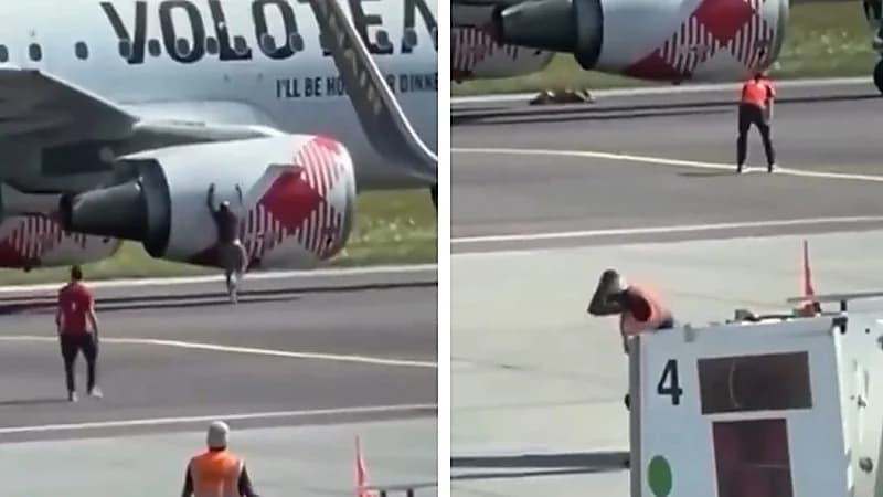 محرك طائرة يبتلع رجلاً أثناء الإقلاع في إيطاليا .. فيديو