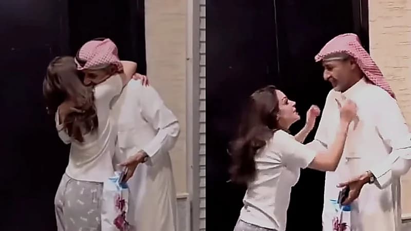 مشهد عاطفي يجمع رهف القحطاني بوالدها .. فيديو