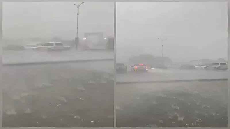 عاصفة برد قوية تضرب الردف.. فيديو